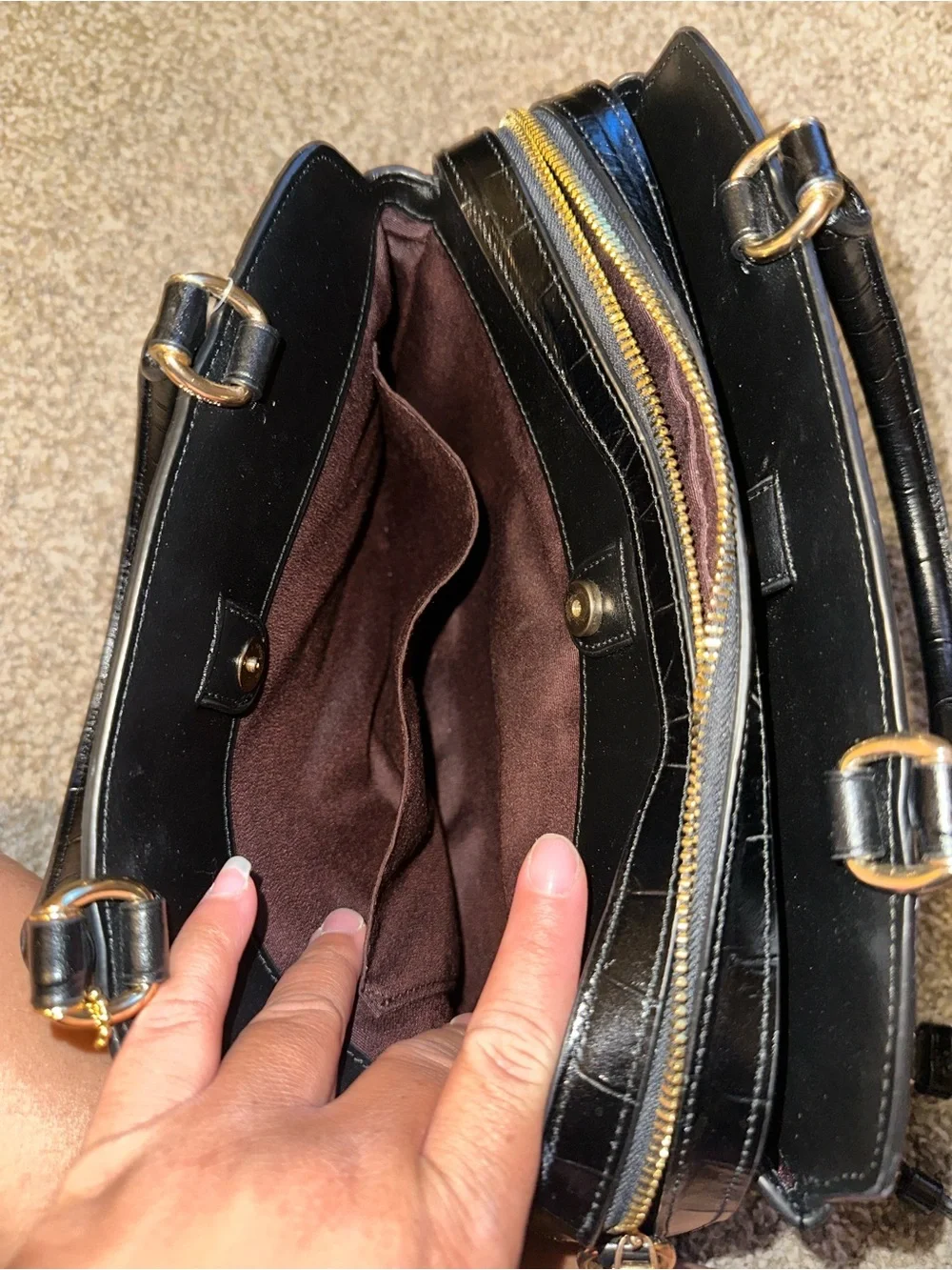 COACH Croc Lillie Carryall
